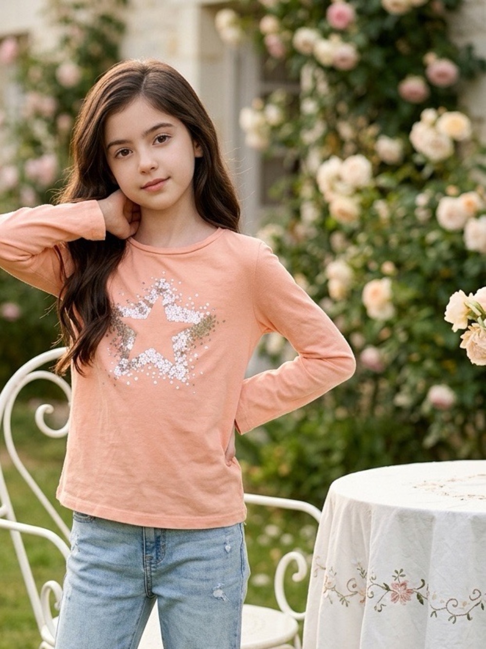 Girl's Gap Kids Long Sleeve Shirt Size Small EUC